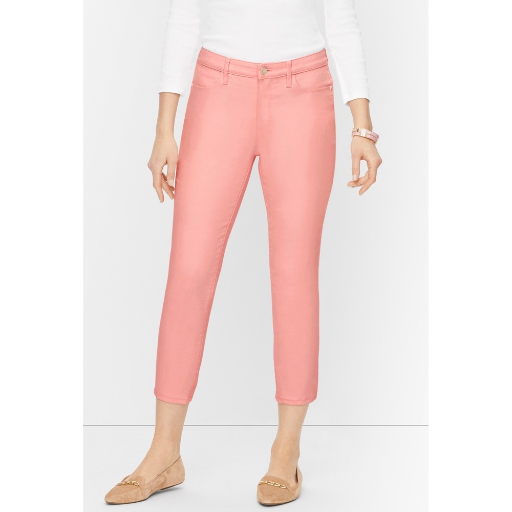 Talbots Comfort Stretch Jeggings Crop Salmon Coral Women's Size 10 NWT
